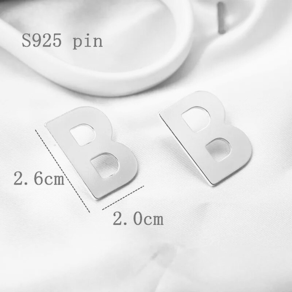 Fashion Designer”B” 925 Earrings - Picture 4 of 6